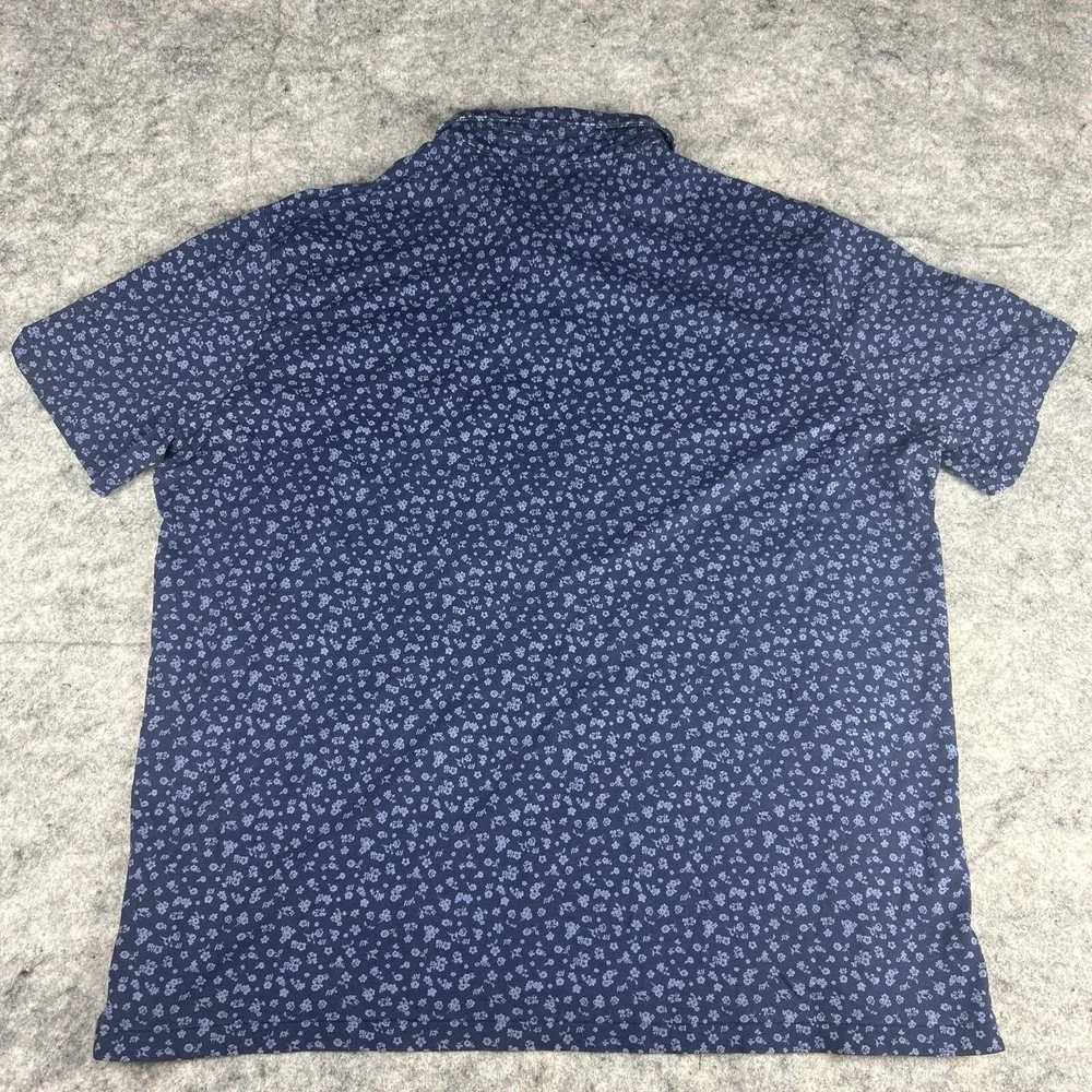 Polo Ralph Lauren‎ Mens XL Blue Floral Pattern AOP Short Sleeve Polo Shirt